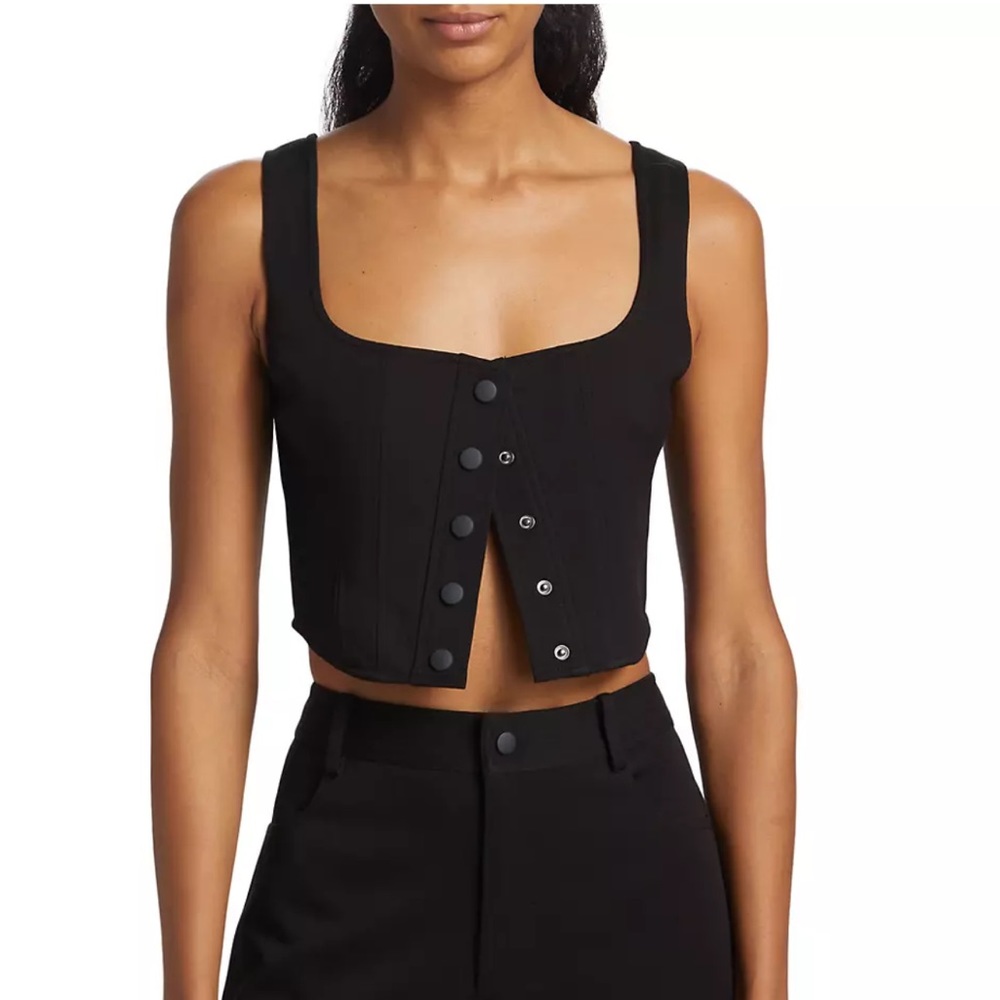 WAYF Cora Snap-Front Crop Top
